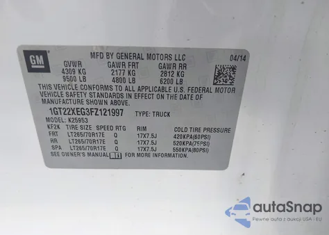 2015 GMC Sierra K2500 Heavy Duty from USA, damaged, VIN 1GT22XEG3FZ121997